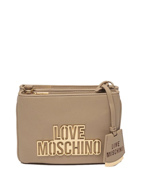 LOVE MOSCHINO METALLIC LOGO Umhängetasche Creme - Damentaschen