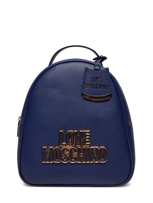 LOVE MOSCHINO GOLD LOGO Rucksack Blau - Damentaschen
