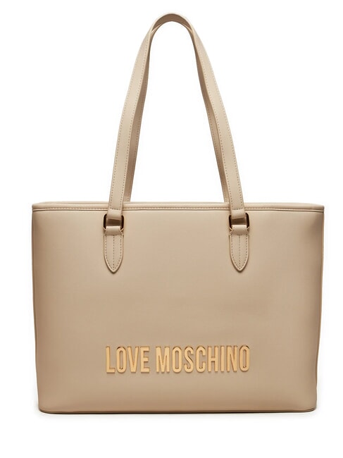 LOVE MOSCHINO LOGO LETTERING Schulter-Shopper Elfenbein - Damentaschen