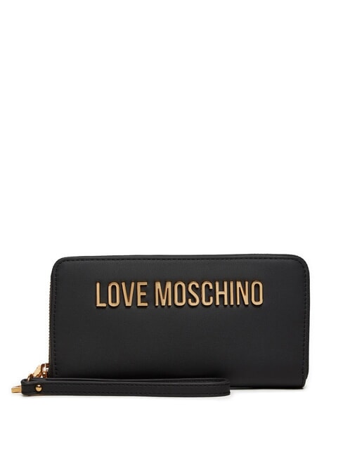 LOVE MOSCHINO LETTERING Geldbörse mit Armband Schwarz - Brieftaschen Damen