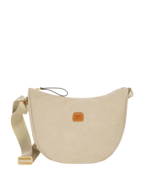 BRIC’S SORRENTO LUNA Halbmondförmige Tasche aus Canvas BEIGE - Damentaschen