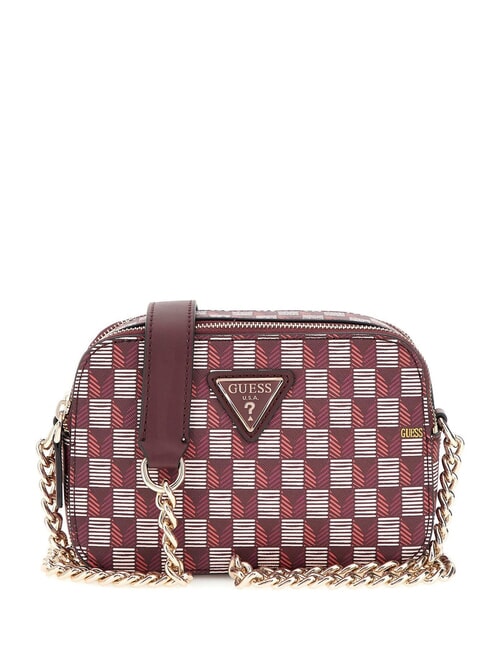 GUESS G WAVE  Mini-Schulterkameratasche weinrotes Logo - Damentaschen