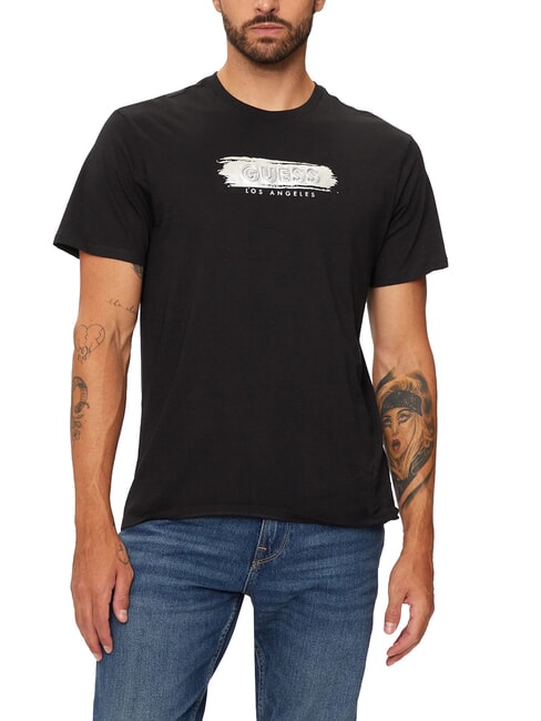 GUESS METALLIC LOGO T-Shirt mit geprägtem Aufdruck jetbla - Herren-T-Shirts