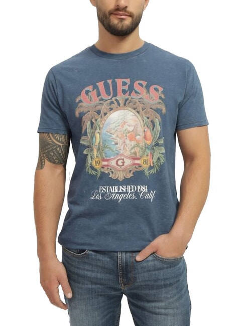 GUESS RESORT T-Shirt mit Print Wimpel blau multi - Herren-T-Shirts