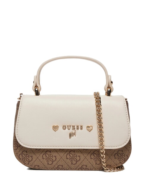 GUESS GIRL Mini Handtasche, mit Schultergurt 4g aop beige weiß - Damentaschen