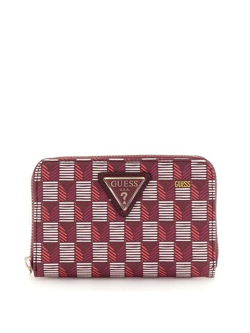 GUESS G WAVE  Mittelgroße Geldbörse mit Rundum-Reißverschluss weinrotes Logo - Brieftaschen Damen