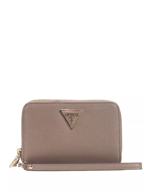 GUESS LAUREL Mittelgroße Geldbörse mit umlaufendem Reißverschluss dunkles Taupe - Brieftaschen Damen