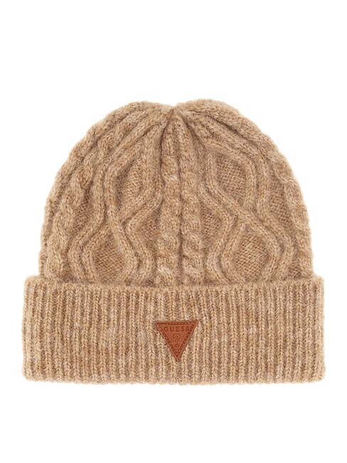 GUESS KNITTED Geflochtene Mütze mit Umschlag Kamel - Mützen/Hüte