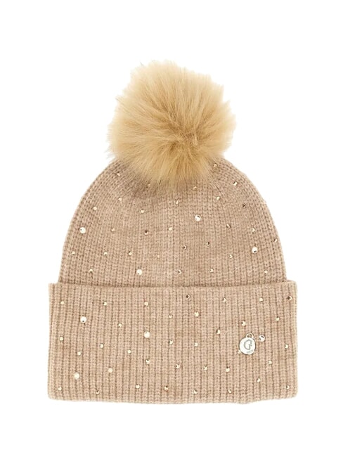 GUESS STRASS Mütze mit Bommel Kamel - Mützen/Hüte
