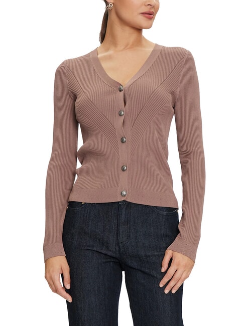 GUESS KAILEY Gerippter Cardigan mit Knöpfen Eisen - Damenpullover
