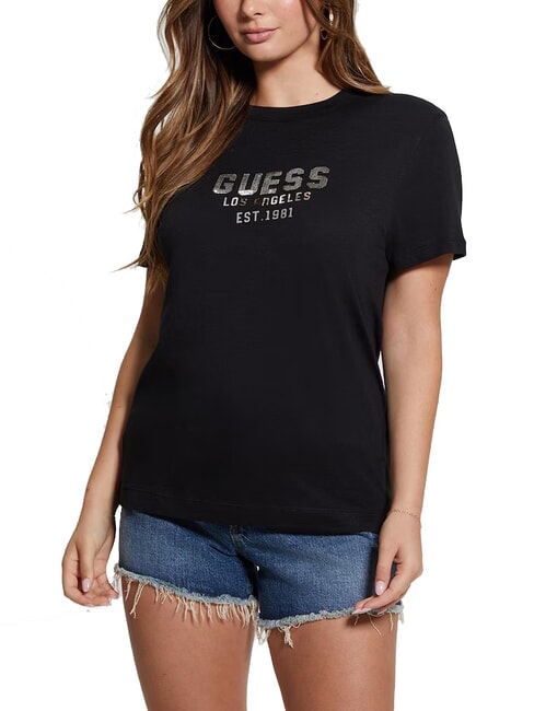 GUESS PYRAMIDE T-Shirt mit geprägtem Aufdruck jetbla - T-Shirts und Tops für Damen