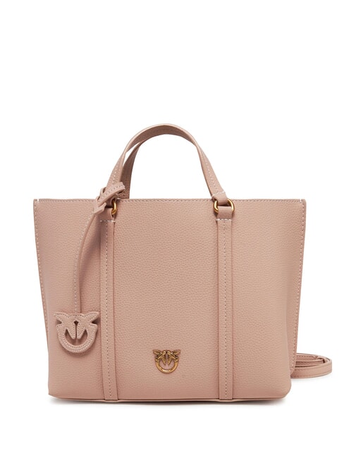 PINKO CARRIE Shopper-Tasche aus gewalktem Leder Puder-Antikgold - Damentaschen