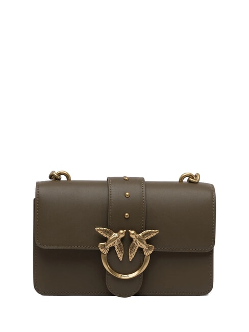 PINKO MINI LOVE BAG Umhängetasche aus Kalbsleder Zaunkönig-Antikgold - Damentaschen