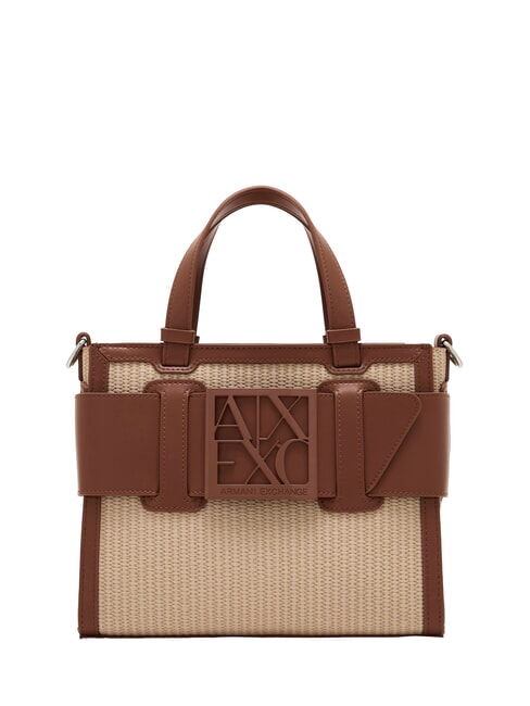 ARMANI EXCHANGE SUSIE STRAW Handtasche, mit Schultergurt Whiskey - Damentaschen