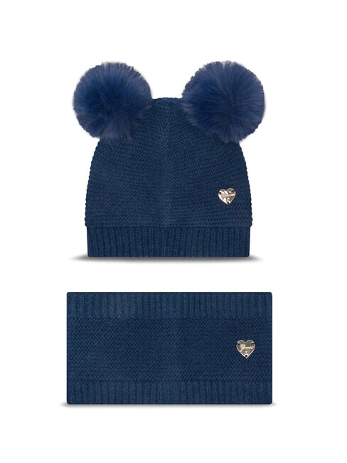 GUESS KIDS Mütze und Schal Set geheimes Blau - Kinderhüte