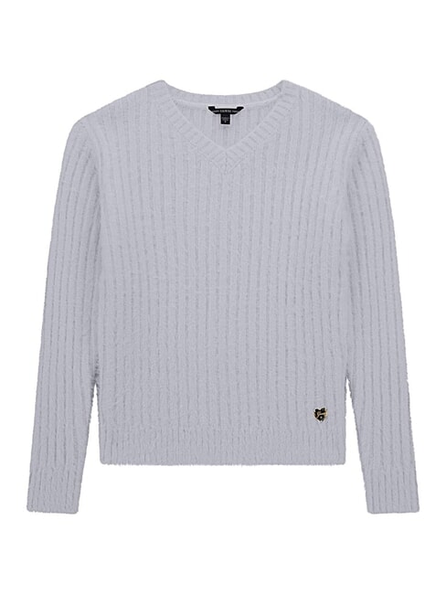GUESS KIDS Gerippter Pullover mit V-Ausschnitt arktischer Wind - Kinder-T-Shirt