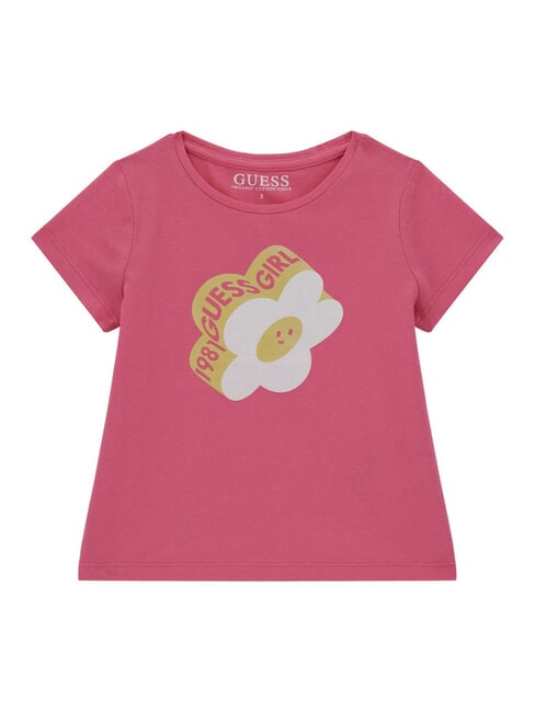 GUESS KIDS T-Shirt mit Blumenprint Karamellrose - Kinder-T-Shirt