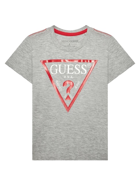 GUESS KIDS Baumwoll-T-Shirt mit Dreiecks-Print hellgrau meliert - Kinder-T-Shirt