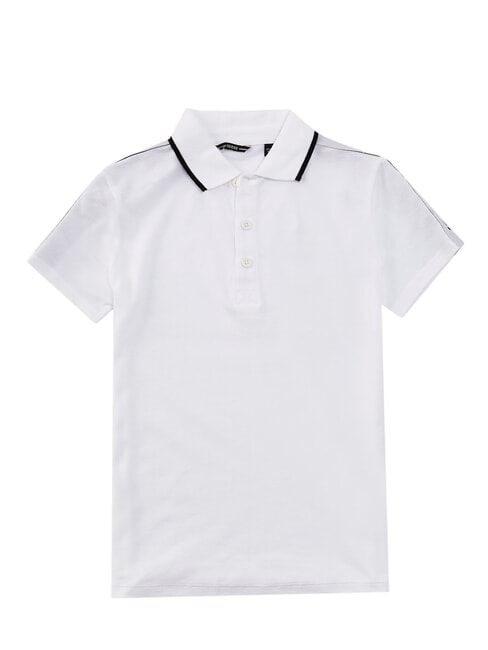 GUESS KIDS Poloshirt mit 3 Knöpfen und halblangen Ärmeln purweiß - Kinder-T-Shirt