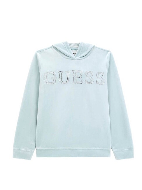 GUESS MINI ME Chenille-Sweatshirt mit Strass-Logo Meeresschaumnebel - Sweatshirts Kinder