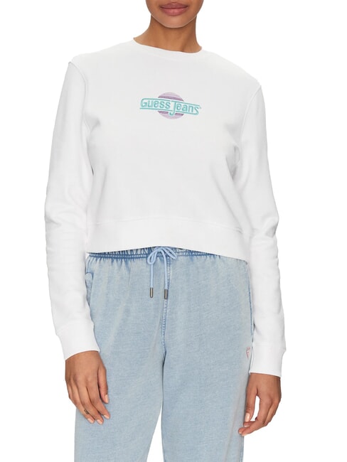 GUESS JEANS CN CROP Baumwoll-Sweatshirt purweiß - Sweatshirts Damen