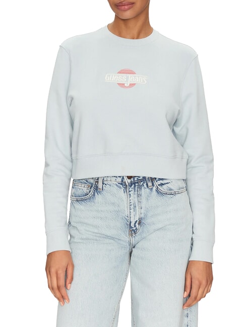 GUESS JEANS CN CROP Baumwoll-Sweatshirt azurblaue Lagune - Sweatshirts Damen