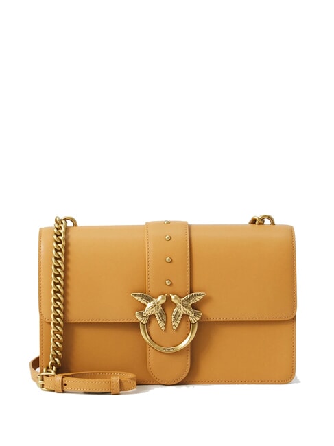 PINKO CLASSIC LOVE BAG Eine einfache Tasche Nougat-Antikgold - Damentaschen
