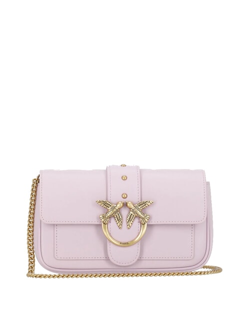PINKO LOVE ONE POCKET Umhängetasche aus Leder lila-antikgold - Damentaschen