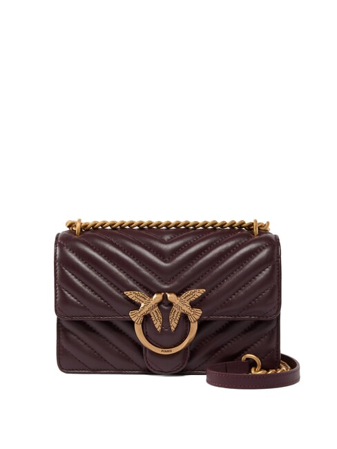 PINKO MINI LOVE BAG Eine Chevron-Tasche Catawba-Trauben - Antikgold - Damentaschen
