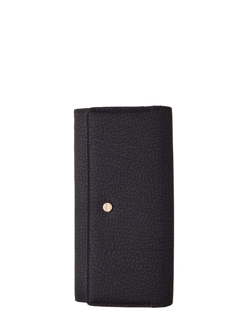 BORBONESE CLASSICA Große Geldbörse mit Überschlag dunkles Schwarz - Brieftaschen Damen