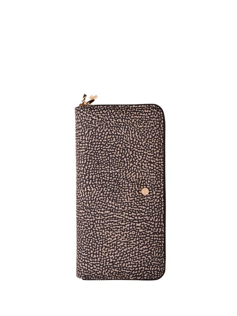 BORBONESE CLASSICA Geldbörse mit Rundum-Reißverschluss OP / NATUR / SCHWARZ - Brieftaschen Damen