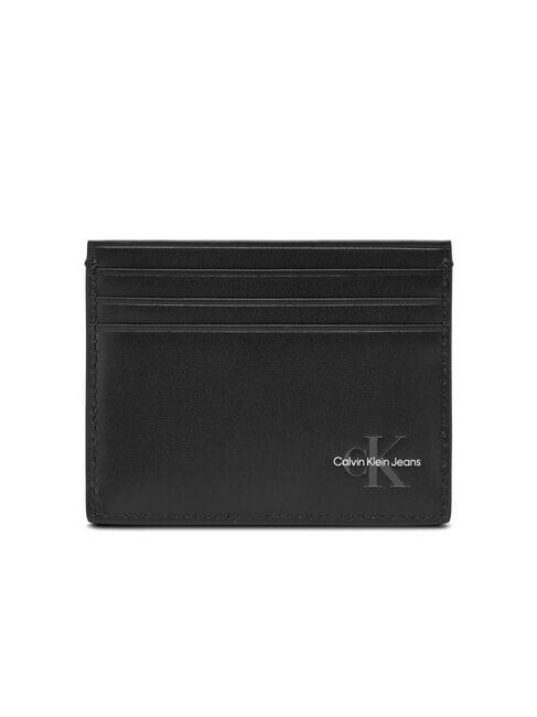 CALVIN KLEIN MONO LOGO Kartenetui aus Leder auf Schwarz - Brieftaschen Herren