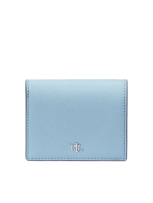 RALPH LAUREN COMPACT Kleine Geldbörse aus Leder Himmelblau - Brieftaschen Damen