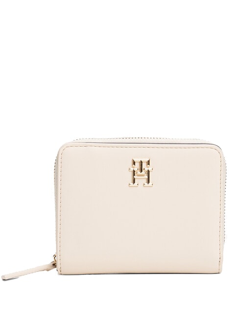 TOMMY HILFIGER TH LOGOTAPE Mittelgroße Brieftasche mit Rundum-Reißverschluss Zuckerrohr - Brieftaschen Damen