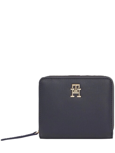 TOMMY HILFIGER TH LOGOTAPE Mittelgroße Brieftasche mit Rundum-Reißverschluss Raum blau - Brieftaschen Damen