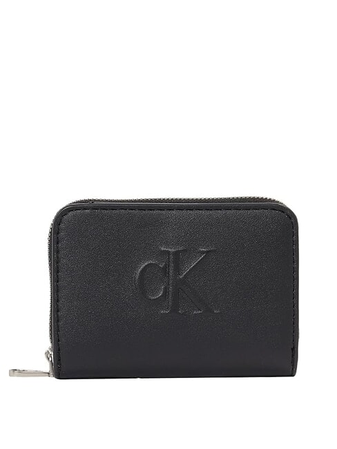 CALVIN KLEIN SCULPTED Med Geldbörse mit Rundum-Reißverschluss auf Schwarz - Brieftaschen Damen