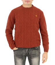 TIMBERLAND JAFFREY Pullover mit Rundhalsausschnitt und Zopfmuster Chili-&Ouml;l - Herrenpullover - 1