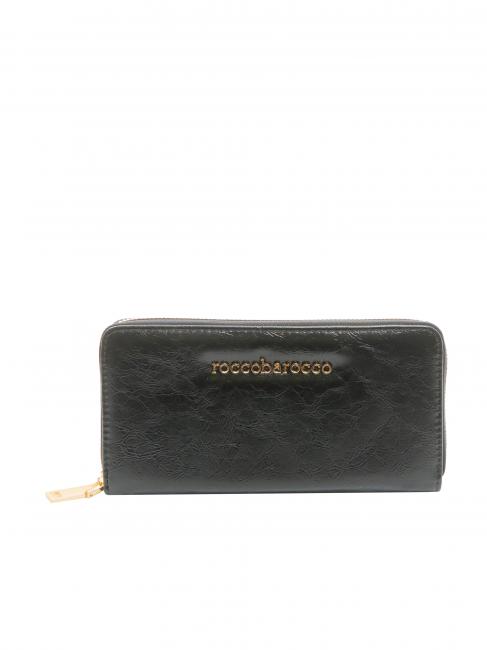 ROCCOBAROCCO GEA Großes Portemonnaie mit Rundum-Reißverschluss Schwarz - Brieftaschen Damen