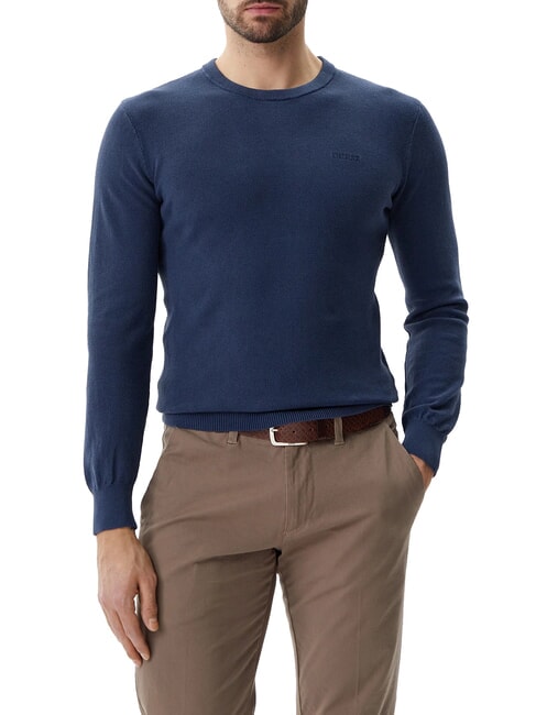 GUESS GARFIELD Baumwollpullover Höhlenblau - Herrenpullover