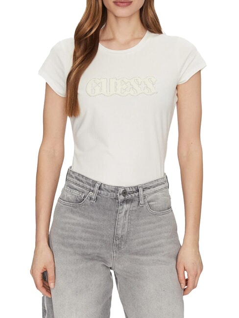 GUESS SS PONY HAIR R5 Baumwoll-T-Shirt cremwhi - T-Shirts und Tops für Damen