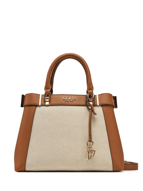 GUESS ANADELA Canvas Handtasche, mit Schultergurt natur / cognac - Damentaschen