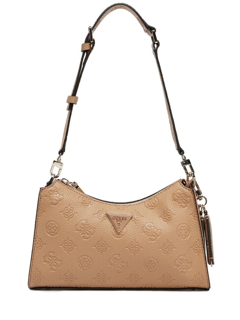 GUESS CRESIDIA Schultertasche mit geprägtem Logo BEIGE - Damentaschen