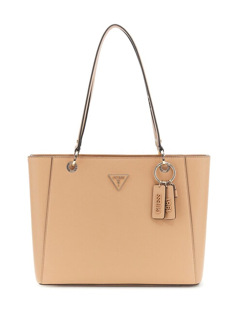 GUESS NOELLE Einkaufstasche aus Saffiano BEIGE - Damentaschen
