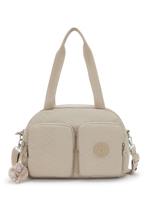 KIPLING COOL DEFEA Mittlere Umhängetasche charakteristisches Beige mit Prägung - Damentaschen
