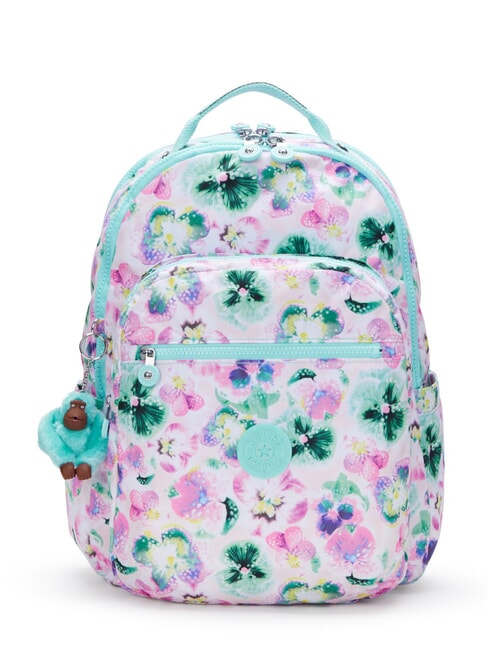 KIPLING SEOUL LAP Rucksack mit 15"-Laptopfach Aquablüte - Rucksäcke für Schule &amp; Freizeit