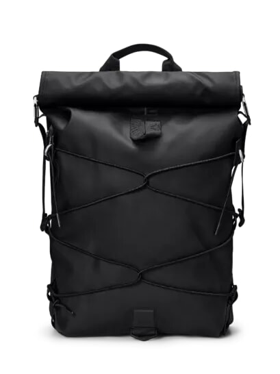 RAINS TRAIL CORD Rolltop-Rucksack, 15"-Laptophalter Schwarz - Rucksäcke