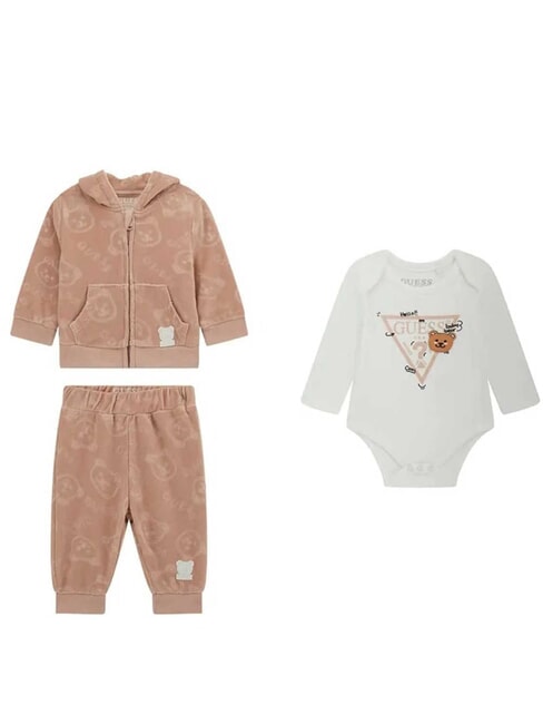 GUESS KIDS Set aus Body, Shirt und Hose Ziegelrose - Strampler und Baby-Outfits