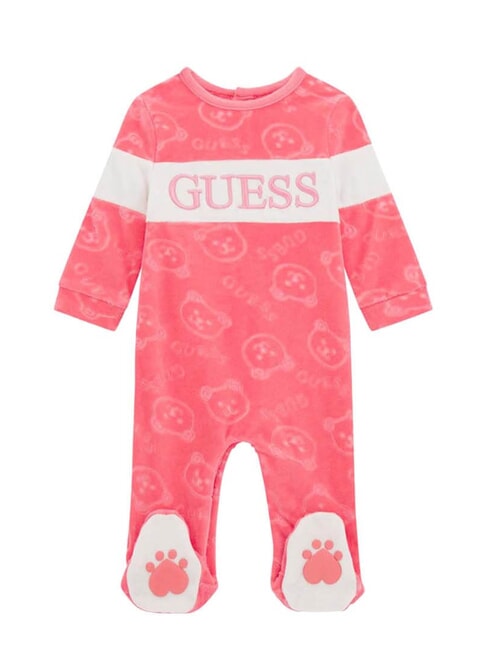 GUESS KIDS Chenille-Overall für Neugeborene Fuchsia Lippenstift - Strampler und Baby-Outfits