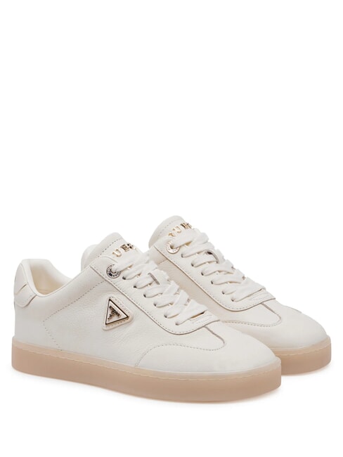 GUESS JAZLIE Sneakers aus Leder Elfenbein - Damenschuhe