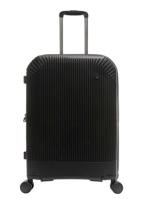 LESAC LIGHT POP 2 Mittelgroßer erweiterbarer Trolley Schwarz - Harte Trolleys